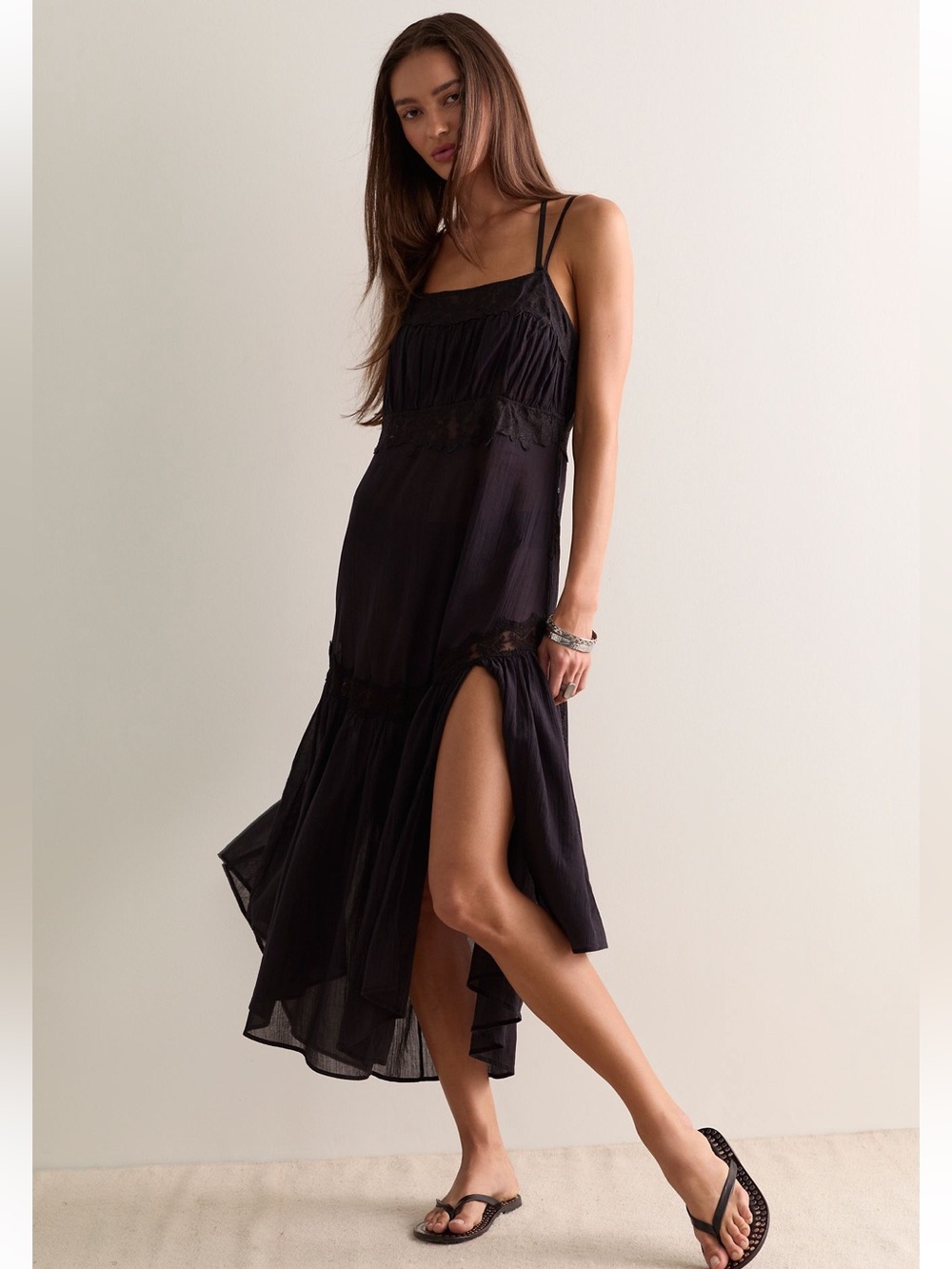 NWT FREE PEOPLE INTIMATELY KET TO MY HEART COTTON MIDI SLIP DRESS